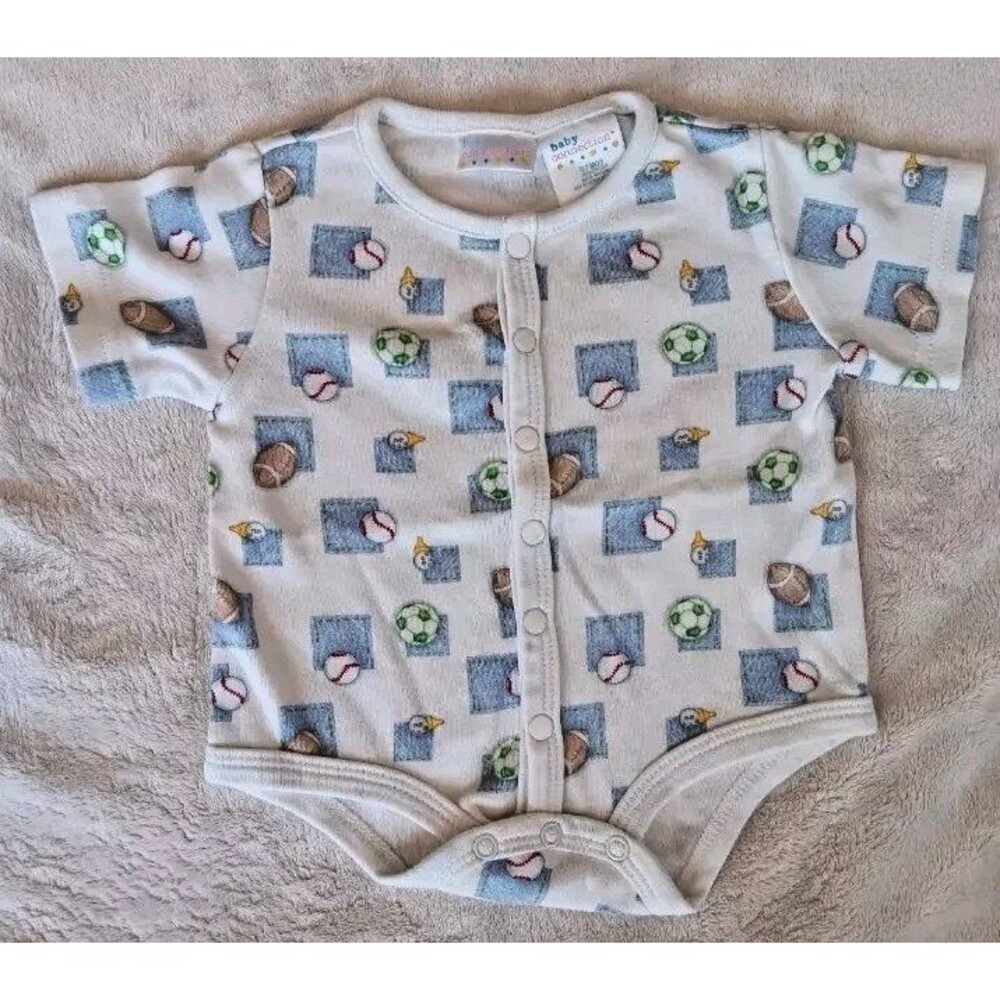 Shirt 0 To 3 month New Boys  Baby Connection Short sleeve Snap Up Sport Theme